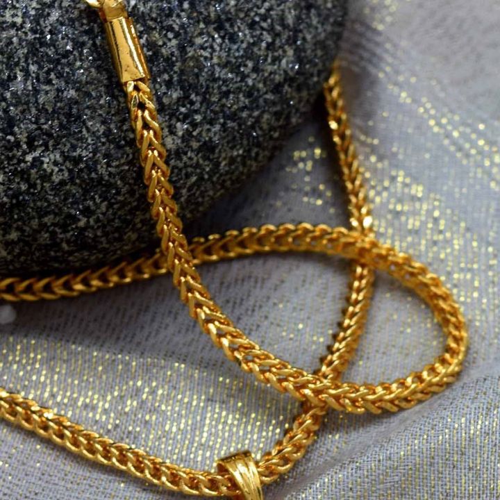 ESH%20New%20Elegant%20Gold%20Plated%2018/24%20Inch%203mm%20Singapore%20Square%20Fox%20Chain%20Necklace%20for%20Unisex%20-%20Image%202