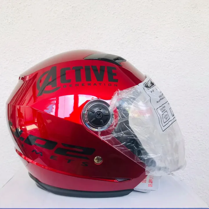U.P.%202%20%20Active%20Red%20Black%20%20Motor%20Bike%20Helmet%20SLS%20Certified%20-%20Image%202