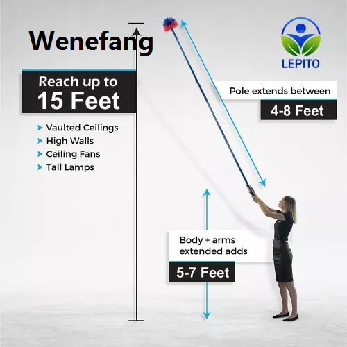 Wenefang Fashion Cobweb dust remover, long handel dust free solution brush