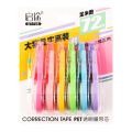 6PCS Durable Candy Color Correction Tape 72M Easy To Cover Modification Tape Strong Covering Smear Corrector. 