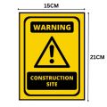 Warning Construction Site Sign Board - FOAM BOARD MATERIAL. 