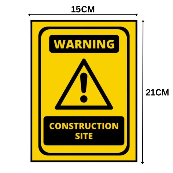 Warning Construction Site Sign Board - FOAM BOARD MATERIAL