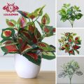 Artificial Plant Vibrant Realistic Fake Leaf Exquisite Workmanship Simulation Green Plant for Home Decoration. 