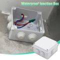 Durable Waterproof IP65 Junction Box ABS DIY Power Case White Wire Shell for Indoor Outdoor Cable Connections. 