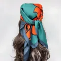 Luxury Brand 2024 Silk Square Scarf Women Cat Neck Hair Tie Band Beach Hijab Kerchief Head Headbands Bandana Female Foulard 70cm. 