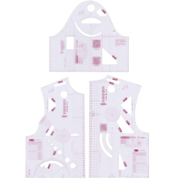 1:3 Cloth Design Ruler Transparent Curve Ruler for Doll Sewing Tool