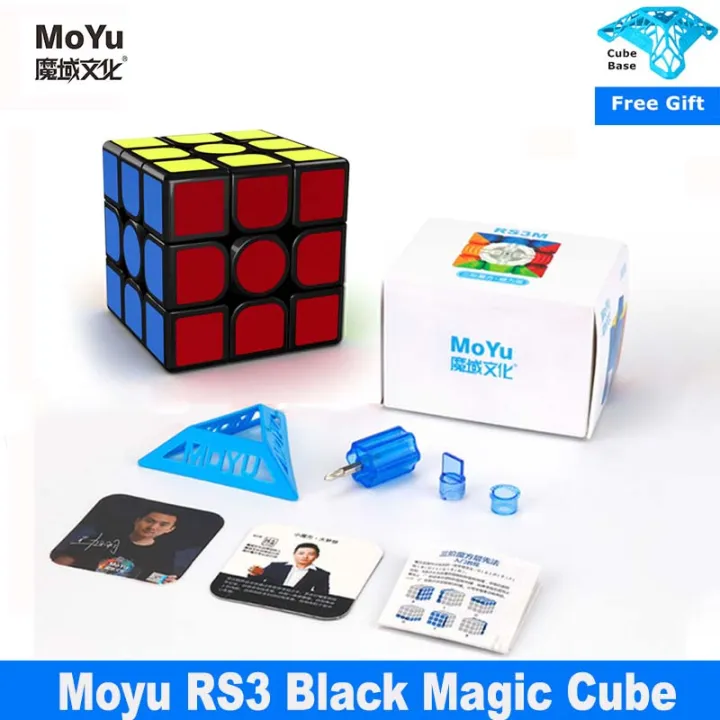 【LuckyBabyFans Store】Moyu RS3M 2020 Magic Cube Magnetic 3x3 puzzle professional Black Speed Cubes Educational Toys for Children Cubo Magico