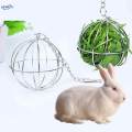 Hung Ball Shape Feeder Toy Stainless Steel Grass Rack for Chicken Hamster Rat. 