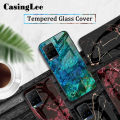 Casinglee For VIVO Y33 Case Fashion Marble Tempered Glass Protector Soft Silicon Back cover for VIVO Y33 Phone cases For girls and Boys. 