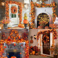 1.5/3M LED Pumpkin Maple Leaves Light String 10/20Leds Garland Autumn Battery Fairy Lamps Halloween Thanksgiving Decorations 1Pcs. 