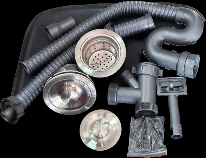 Stainless%20Steel%20Double%20Bowl%20Kitchen%20Sink%20Drain/Waste%20Kit%20-%20110mm%20with%20Overflow,%20Circular%20&%20Square%20Options%20-%20Image%204