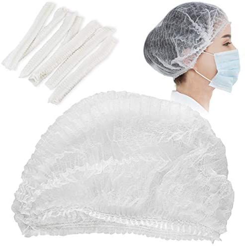 100PCS Disposable Caps Hair Net Bouffant Cap for Kitchen Food