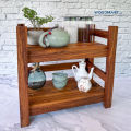 Wooden Cosmetics Rack / Solid Wood 2 Tier Tea corner Rack for Kitchen / Wooden Spices Rack for Kitchen Countertop/ Storage Stand. 