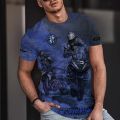 New summer motorcycle T-shirt for men, 3D car back print street T-shirt for men, oversized casual and breathable men's body. 