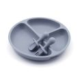 【World Supermarket 2021】Silicone Baby Tableware with Suction Toddler Plate and Portable Fork Spoon Kids Bowl D. 