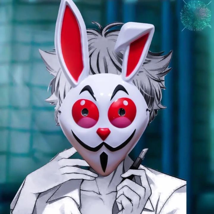 Frank's Rabbit mask, subway parkour, a kid adult full face cute folding rabbit Christmas party costume mask