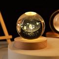 USB Night Light LED Crystal Ball Table Lamp 3D Moon Planet Galaxy Decor for Home Table Lamp Party Toys for Kids Adult Xmas Gifts. 