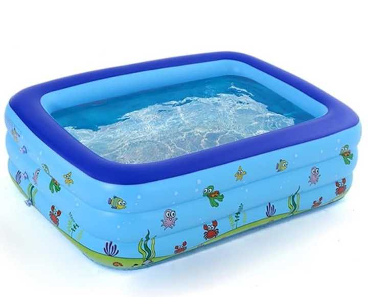 Intime Medium 3 Rings Inflatable Rectangular Baby & Kids Swimming Pool ...