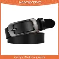 MATEYOYO Fashion Women Belts Retro Belt Elegant Slim Belt Cow Leather Belt Adjustable Girls Ladies Long Straps Waistbands Dress Coat Alloy Buckle Letter Buckle Leisure Belt. 