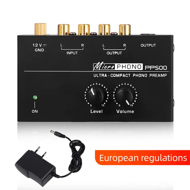 Preamplifier%20Phono%20Preamp%20Ultra-Compact%20Audio%20Amplifier%20With%20Level%20Volume%20Control%20Turntable%20Input%20Rca%20Output%201/4''%20Trs%20Output%20-%20Image%204