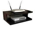 TV Cabinet Wall Shelves, Set Top Box Stand, Wi-Fi Router Holder, Wooden, (Black). 
