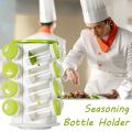 16 Pcs Spice Rack - Green 4 Layers Revolving Spice Rack Set Plastic Revolving Spice Jar Rack Useful Kitchen Condiment Containers Kitchen Tools Floraware Revolving 16 Jars Spice Rack, Kitchen Masala Box,. 