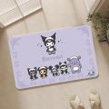 MINISO Sanrio Kuromi Floor Mat Floor Mat Bedroom Decoration Balcony Anti-Slip Doormat Living Room Rug. 