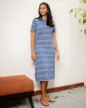 Robbie T Dress- Blue Stripe. 