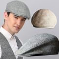 1PC Cotton Linen Beret Autumn Winter Retro British Fashion Casual Gentleman Outdoor Street Hat. 