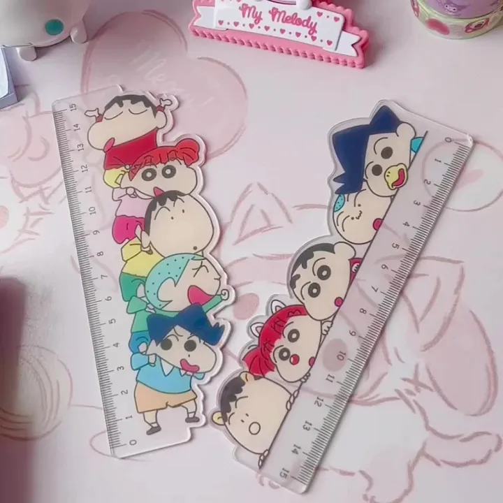 Chan Ruler Portable 15cm/5.91in Measure Ruler Stationery Crayon Shin-chan Painting ...