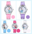 Elsa Watch Girls Elsa Princess Kids Watches Leather Strap Cute Children's Cartoon Wristwatches Gifts for Kids Girl. 
