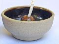Coconut oil lamps made from clay. 