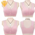 Women Bra Comfortable Wireless Front Closure Sport Bra for Mid-aged Women Vest Style with Removable Pads Ideal for Southeast Asian Buyers Breathable Bra. 