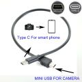 TYPE C to mini usb OTG CABLE FOR canon EOS 100D 80D 70D 5D2 5D 5D 50D 30D 300D Camera to phone edit picture video. 