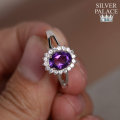 Natural Amethyst Stone Ring / 100% Silver & Natural Stones. 