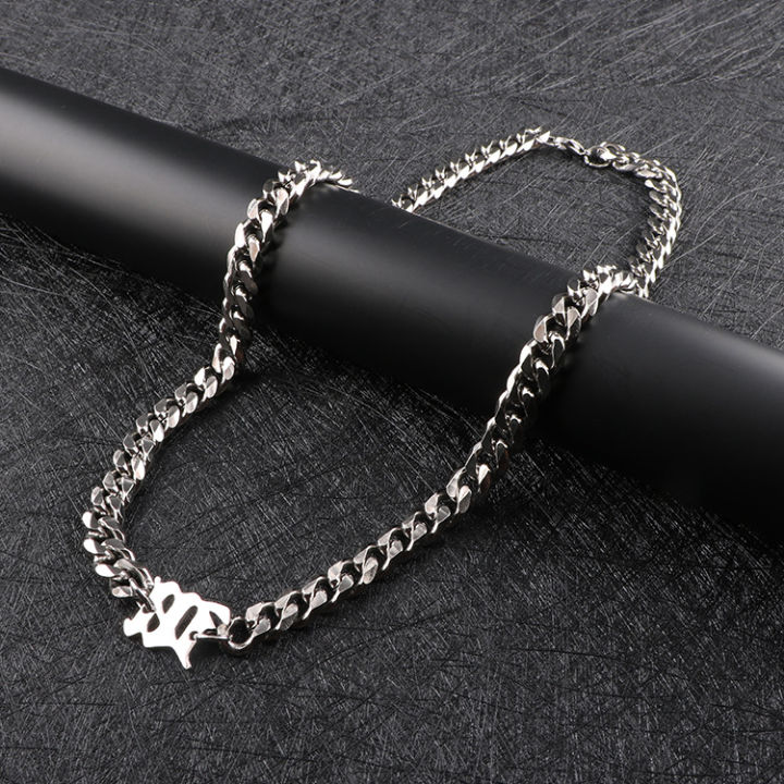 N XL Fu Brian Seven Brothers with the same Cuban necklace European and American men's personality clavicle chain thickened stainless steel jewelry