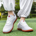 New spring and summer integrated outdoor net cloth casual shoes men slip-on casual shoes women light flat training shoes. 