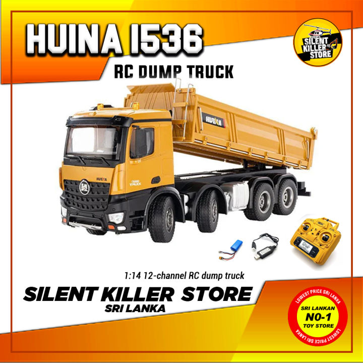 HUINA 1536 1/14 RC Large Dump Truck 2.4G Alloy Electric 8-Wheel Heavy duty Construction Vehicle