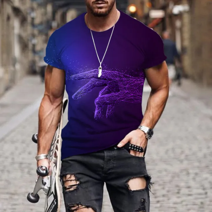 2023%20New%20AI%20Technology%20Illustration%20Men's%20Creative%20Men's%20T-shirt%20Short%20Sleeve%203D%20Top%20Oversized%20Breathable%20Punk%20T-shirt%20-%20Image%207