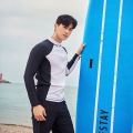 New Swimsuit Couple Long-Sleeve Zipper Diving Suit Men's Surfing Conservatively Thin Boxer Student Long Sleeve Hot Spring Swimsuit. 