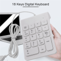 ICQURBT 3X Mini USB Wired Numeric Keypad Numpad 18 Keys Digital Keyboard for Accounting Teller Laptop Android (White). 