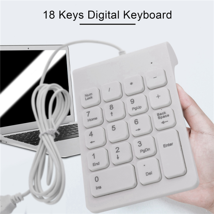 ICQURBT%203X%20Mini%20USB%20Wired%20Numeric%20Keypad%20Numpad%2018%20Keys%20Digital%20Keyboard%20for%20Accounting%20Teller%20Laptop%20Android%20(White)%20-%20Image%203