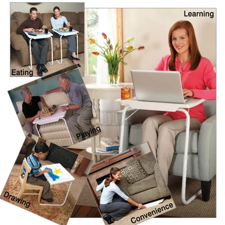 Foldable Computer Table - White