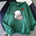 Peach and Goma Cat Hoodie Women/Men Harajuku Cute Kawaii Love Hoodies Unisex Autumn Winter Graphic Sweaters Sweatshirts Korea. 