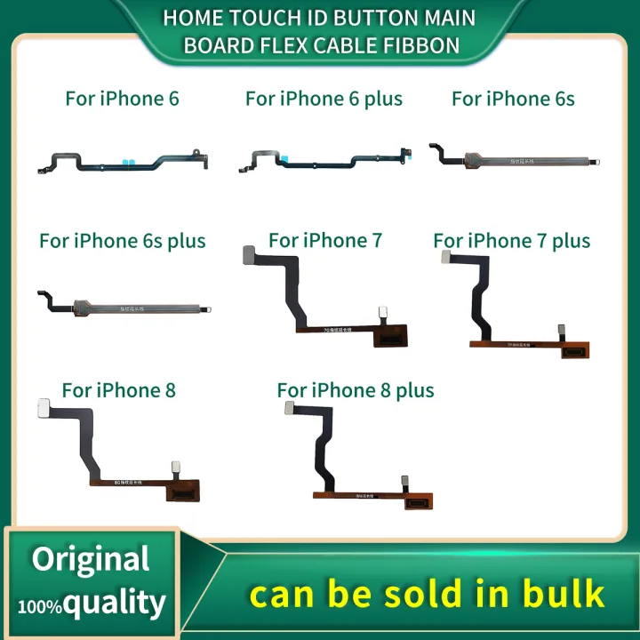 Home Touch ID Button Main Board Flex Cable Ribbon For iPhone 6 6S 7 8 ...
