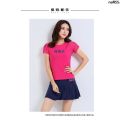 Square Dance Set Short Skirt Skirt Student Suit Casual Women's Pants Feather Short Sleeve Clothing Suit Sports Summer Tennis Two [. 