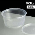 350ml Curry Cup 100 Pcs Pack  Disposable Plastic Round Container. 