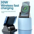 Wireless Charger Pad Stand Desktop Ultra-thin Mobile Phone Fast Charging Dock Station For iPhone 15 14 13 12 Samsung Xiaomi. 