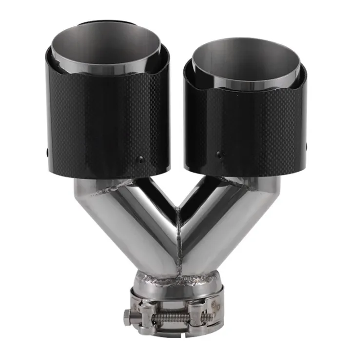 Stainless Steel Y-Tip Double Outlet Exhaust Pipe for Universal Car ...