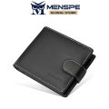 MENSPE Men Wallet Soft Leather Wallet Business Wallets High Quality Genuine Leather Coin Bag Zipper Multi-Card Position ID Credit Cards Holders Solid Color Travel Purses Coin Pouch. 